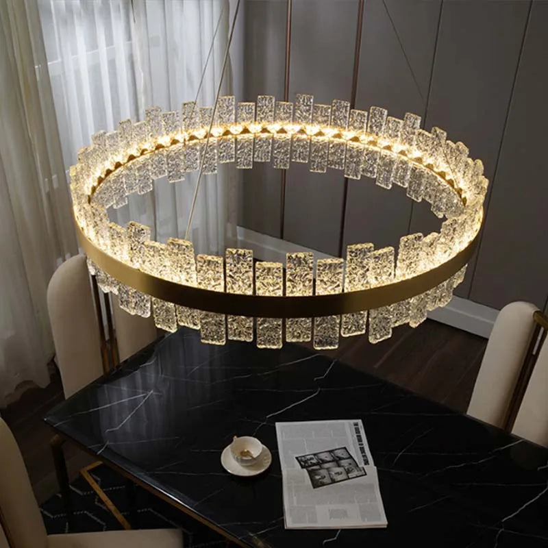 Afralia™ Modern Frosted Glass Stainless Steel Chandelier for Dining Room