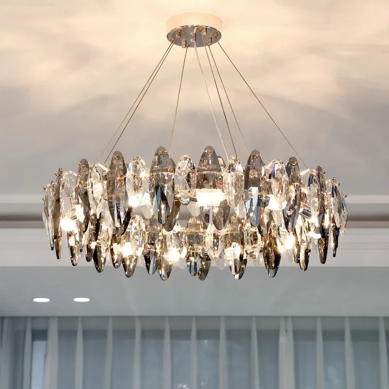 Afralia™ Luxury Diamond Crystal Chandelier for Dinning and Living Room Decor