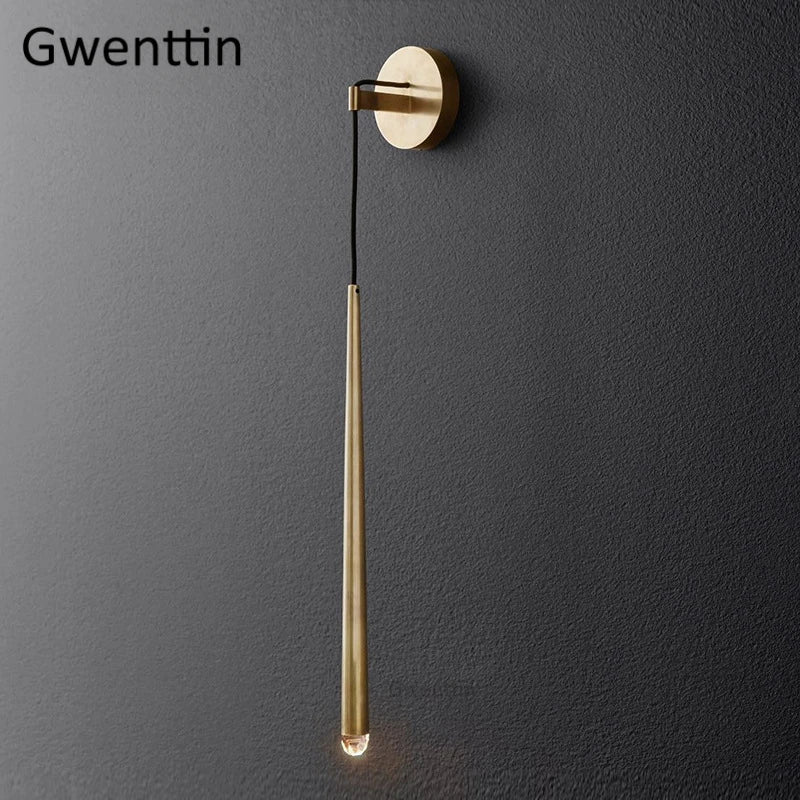 Afralia™ Crystal Water Drop Wall Sconce for Bathroom & Bedroom, Gold LED Mirror Light