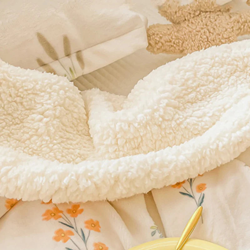 Afralia™ Cozy Milk Velvet Cartoon Blanket for Single Bed, Student Dorm: Spring & Autumn Blanket