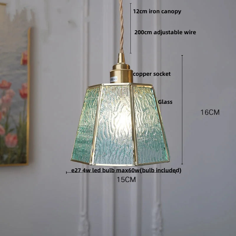 Afralia™ Walnut Wood Loft LED Pendant Lights Glass Hang Lamp
