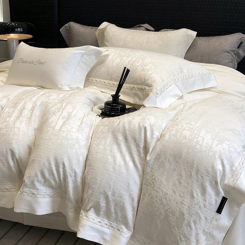 Afralia™ Luxury Jacquard Cotton Lyocell Bedding Set with Breathable Duvet Covers