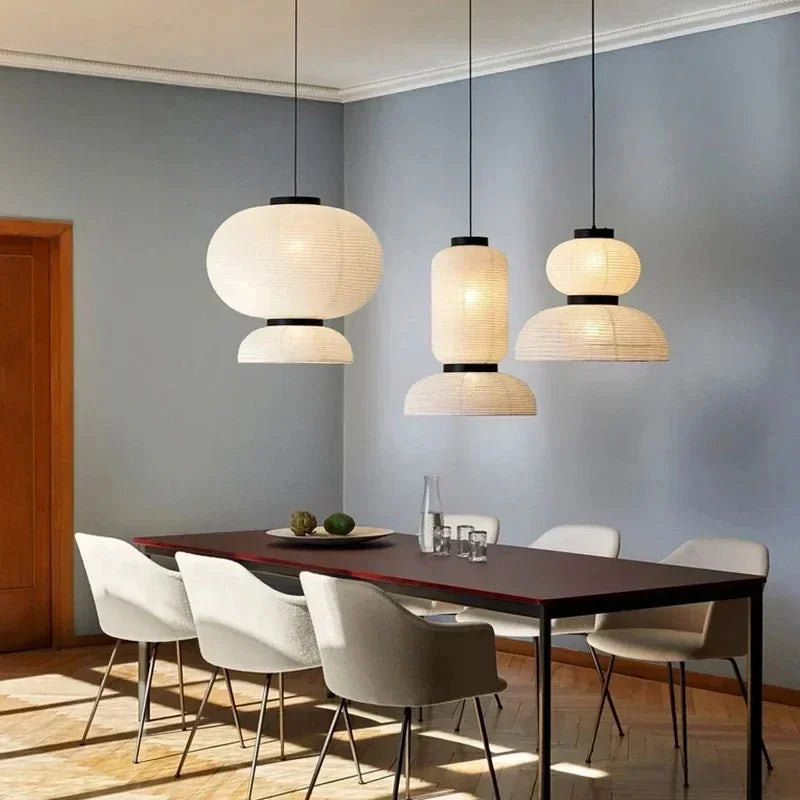 Afralia™ Rice Paper Pendant Chandelier for Living Room, Dining Room, Kitchen