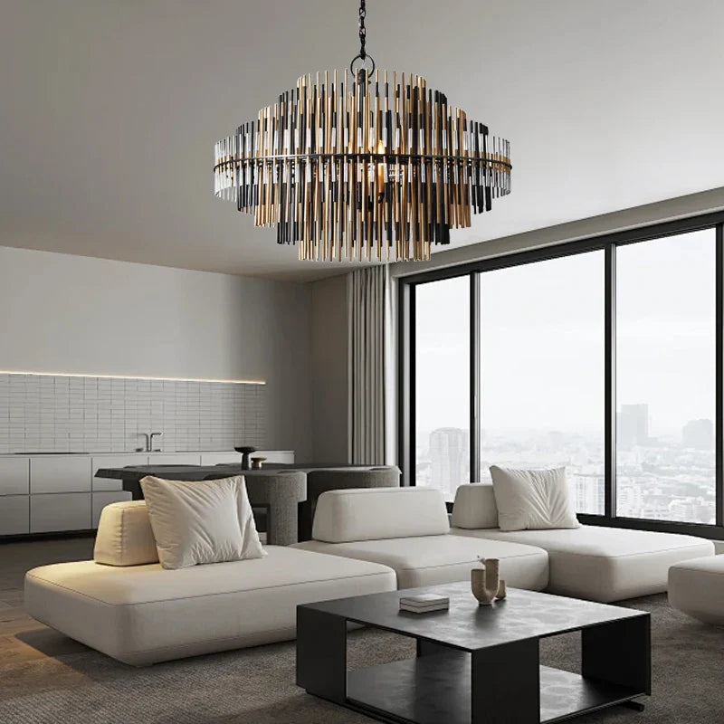 Afralia™ Brass Glass Ceiling Chandelier: Elegant Lighting for Luxurious Living Spaces