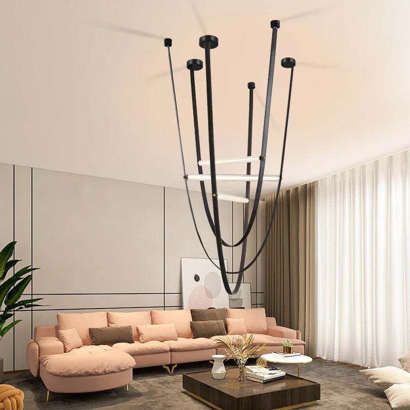 Afralia™ Glass Tube Pendant Lamp: Modern LED Lighting for Living Room, Duplex Villa Staircase