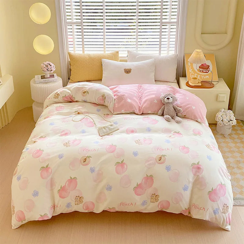 Afralia™ Nordic Plaid Cotton Duvet Cover for All Seasons - Single/Double Bed