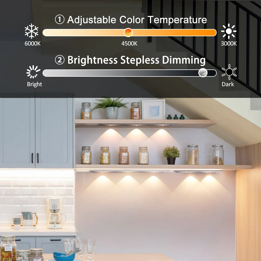 Afralia™ Motion Sensor Under Cabinet Light USB Rechargeable LED Night Light