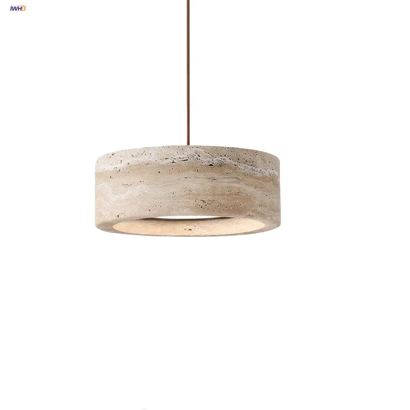 Afralia™ Yellow Cave Stone LED Pendant Light | Nordic Modern Wabi Sabi Hanging Lamp