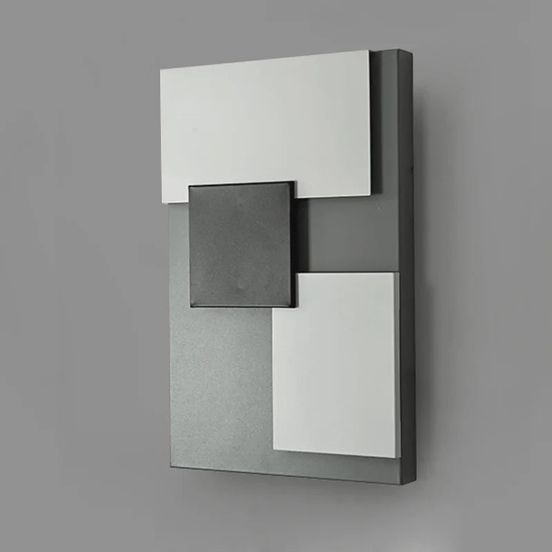 Afralia™ Modern Black White Square Wall Sconce Art Decorative Lamp