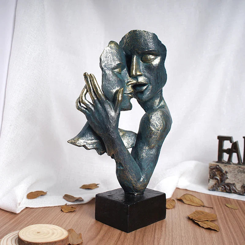 Afralia™ Loving Couple Resin Statue for Interior Decor and Valentine's Day Gift