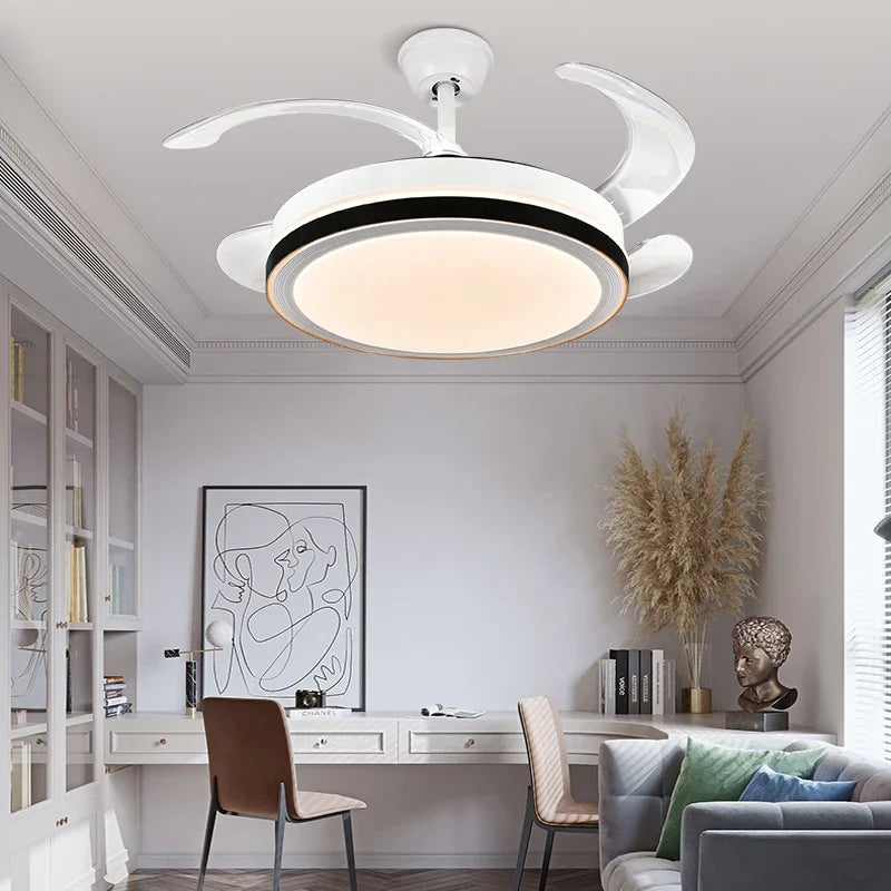 Afralia™ Crystal Light Ceiling Fan with Remote Control – Modern Chandelier Vintage Style