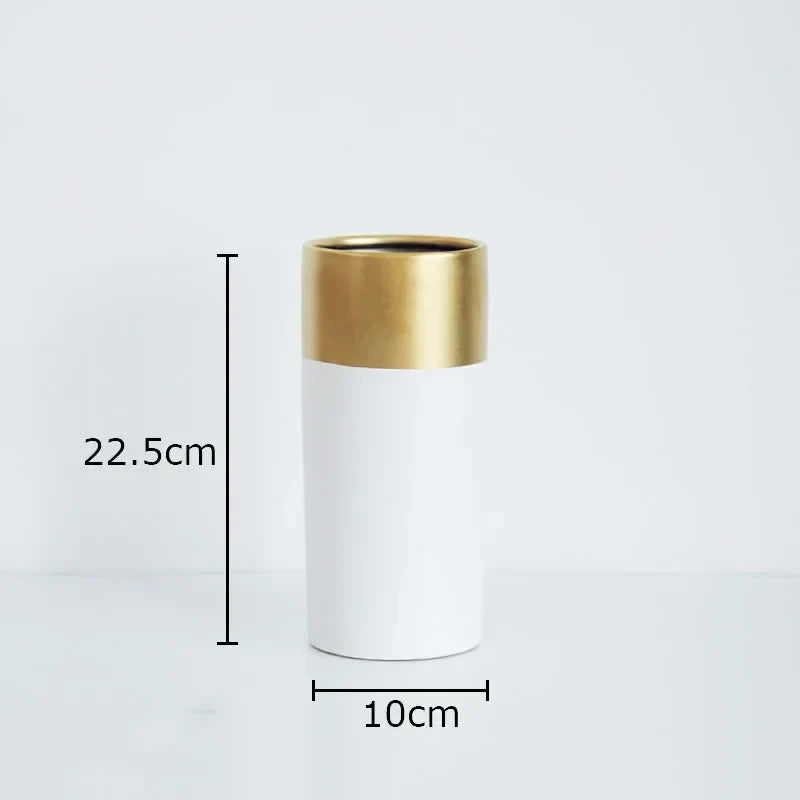 Afralia™ Marble Texture Ceramic Vase | Modern Floral Room Decor Vase