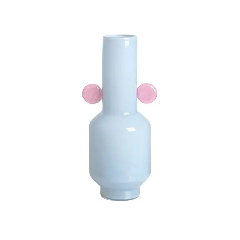 Afralia™ Stained Glass Vase with Two Ears: Floral Arrangement Room Decoration