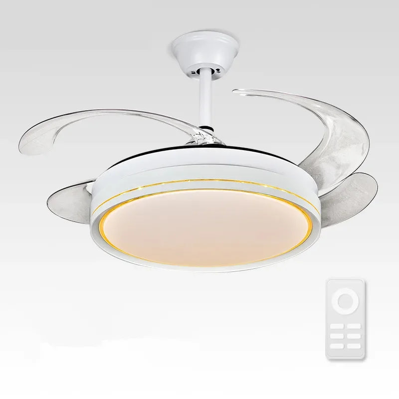 Afralia™ Decor LED Ceiling Fans with Remote Control for Living Room, Bedroom, Dining Room