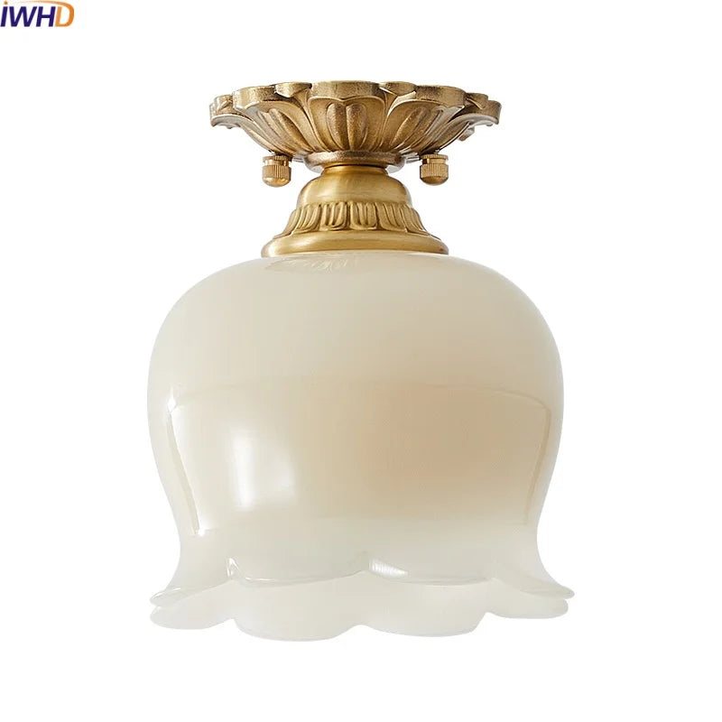 Afralia™ LED Resin Copper Ceiling Light Fixture for Aisle Porch Living Room