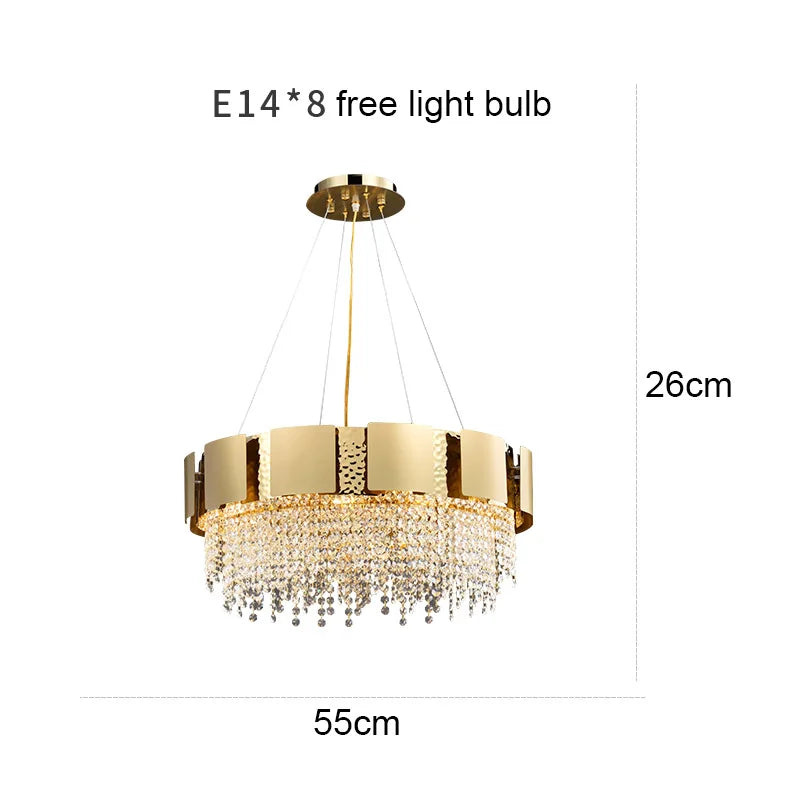 Afralia™ Copper K9 Crystal Chandelier: Luxury Minimalist Lighting for Living Room, Dining Room, Bedroom