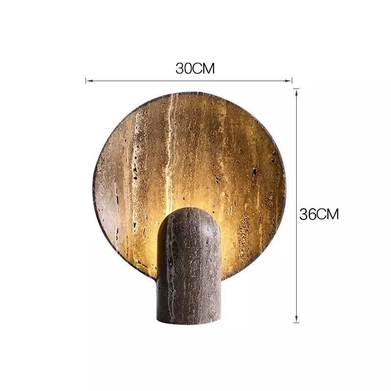 Afralia™ Dark Travertine Rock LED Resin Table Lamp - Modern Minimalist Home Decor