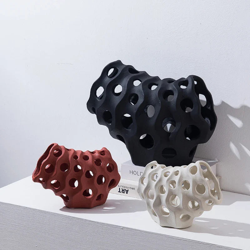 Afralia™ Coral Geometric Resin Sculpture Sea Creature Decor Figurine