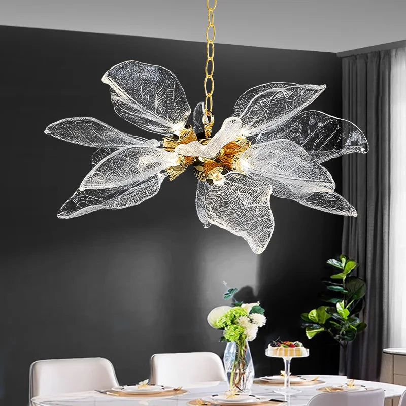 Afralia™ Leaf-Shaped Pendant Lights for Bedroom, Living Room, and Restaurant