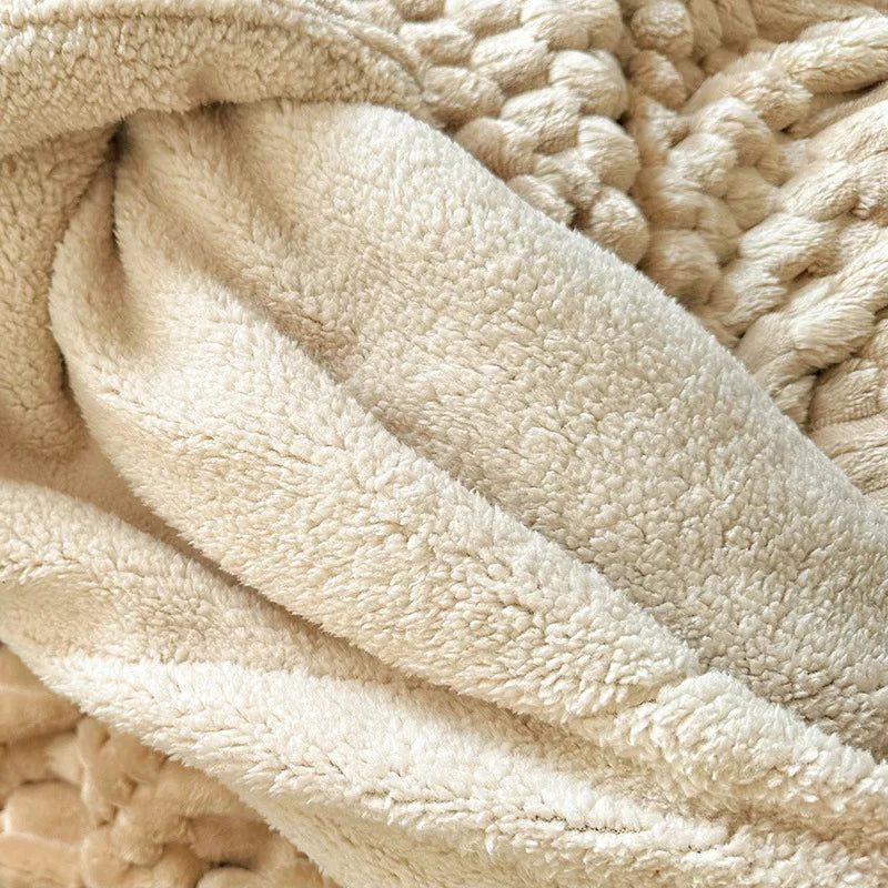 Afralia™ Double-Layer Lamb Plush Throw Blanket for Home and Travel