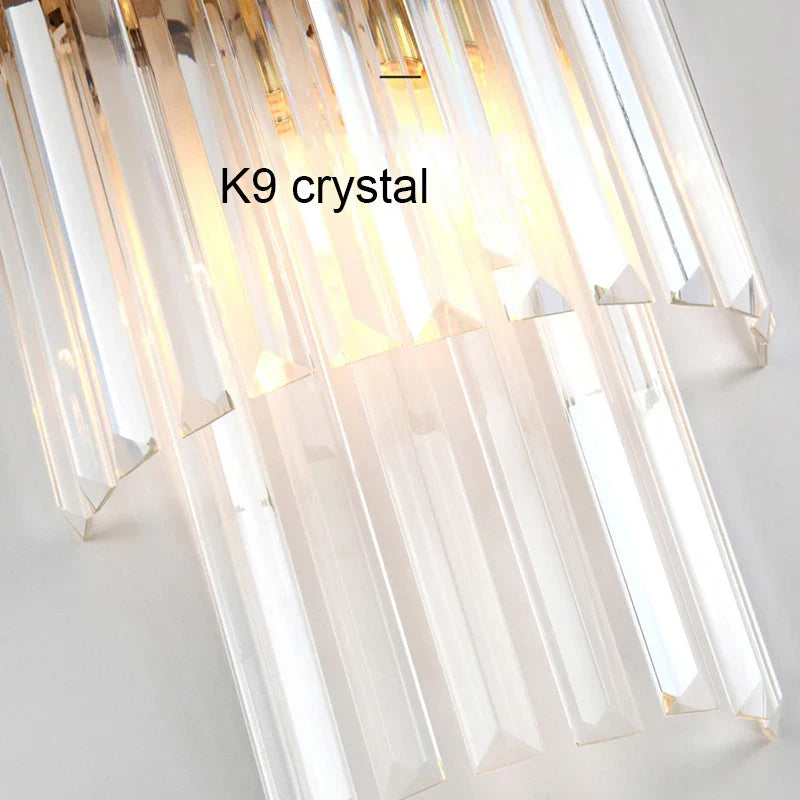 Afralia™ Crystal LED Wall Lamp Modern Luxury Light Gold Sconces for Living Room Bedroom