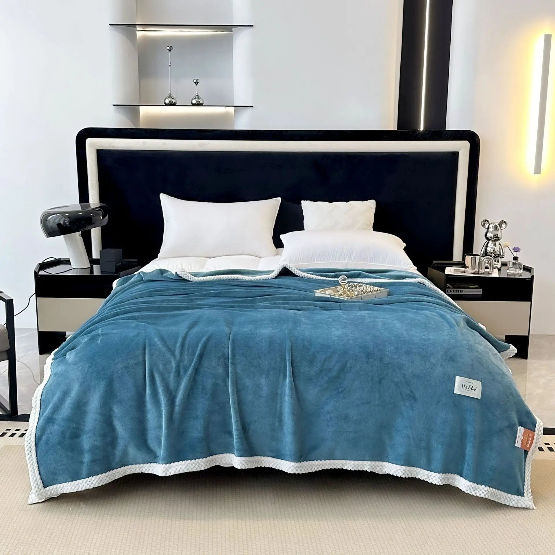 Afralia™ Cozy Flannel Nap Blanket - Solid Color Warmth