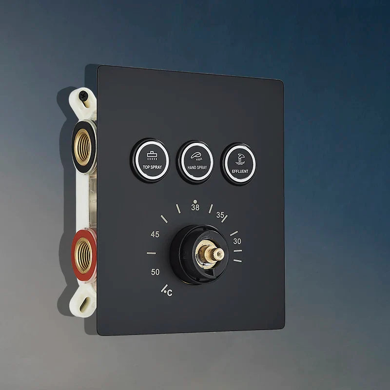 Afralia™ Shower Faucet Valve: Thermostatic Mixer, Concealed Installation, Temperature Control - Black/Chrome