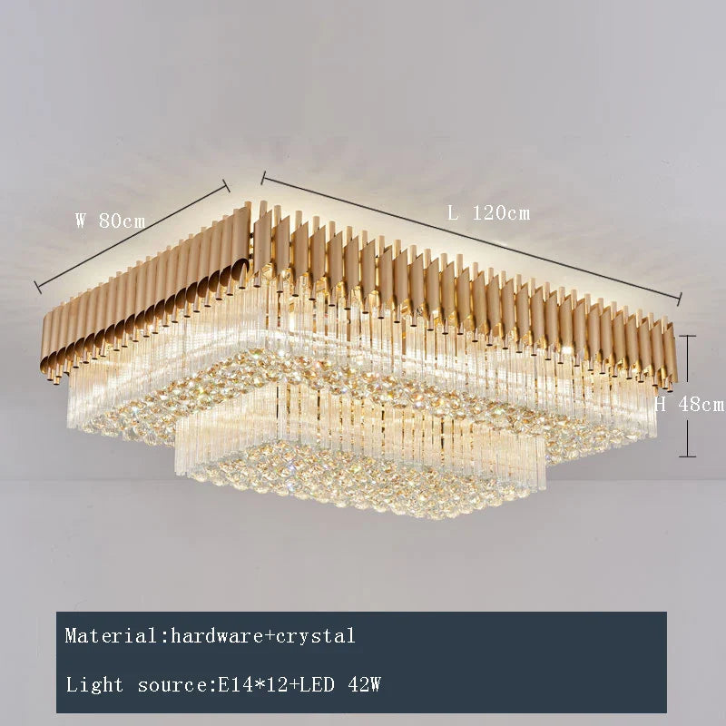 Afralia™ Luxury Nordic LED Rectangular Ceiling Light for Living Room