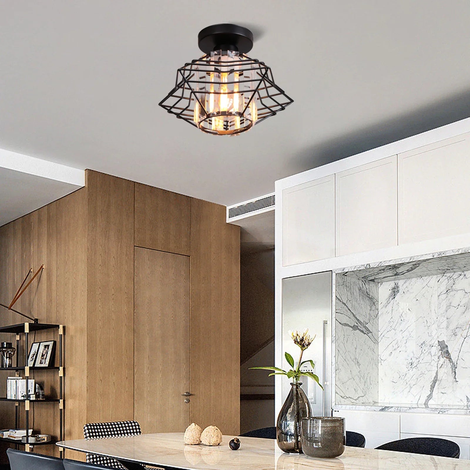 Afralia™ Glass Crystal LED Ceiling Chandelier for Home Decor
