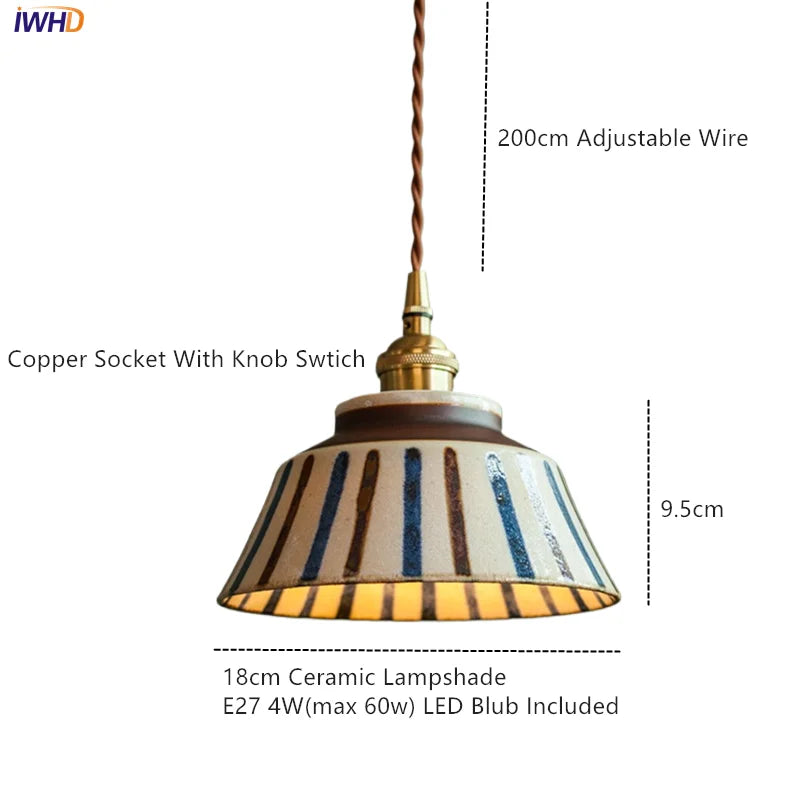 Afralia™ Coloured Glaze Pendant Light LED Hanging Lamp for Home Dining Living Room