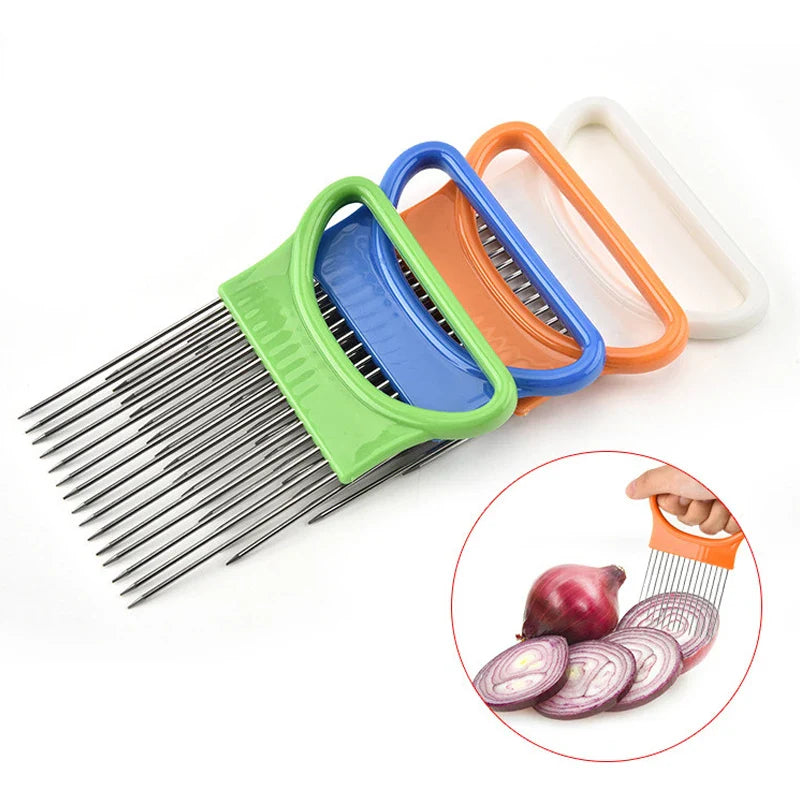 Afralia™ Stainless Steel Fruit & Vegetable Slicer Handy Kitchen Tool