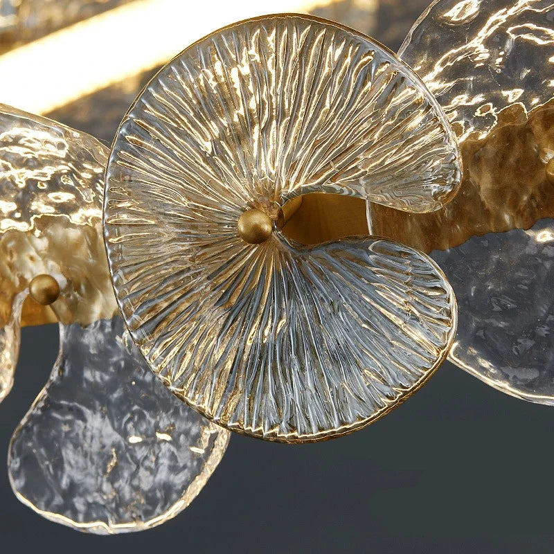 Afralia™ Glass Flower LED Chandelier for Living Room Bedroom Kitchen Dining Ceiling Lights