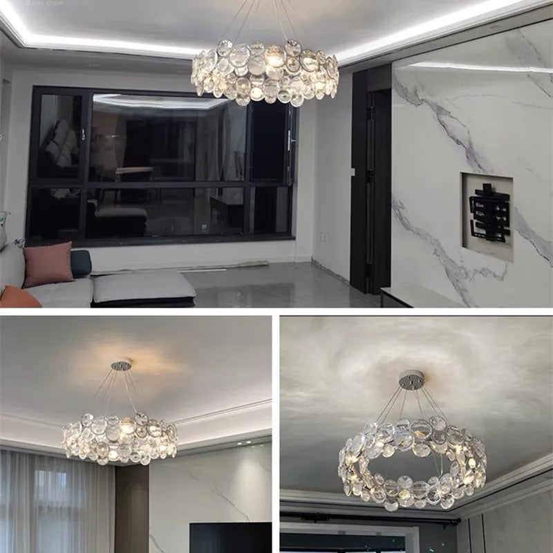 Afralia™ Nordic Crystal Chandelier: Modern Luxury Ceiling Light for Living Room & Kitchen