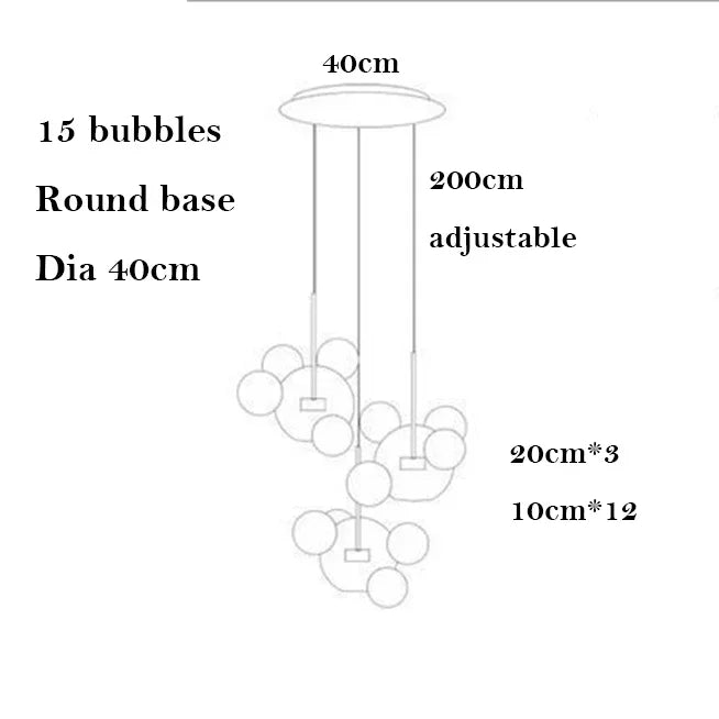 Afralia™ Bubble Ball Pendant Light: Golden Iron Glass Lamp for Kitchen Island, LED Fixtures