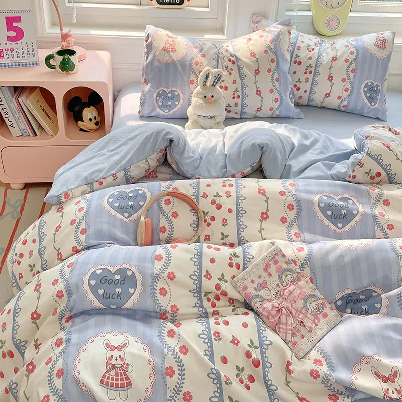 Afralia™ Floral Printed Cotton Quilt Cover Sets - Soft & Breathable Bedclothes