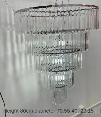 Afralia™ Crystal Ice Bar Chandelier: Luxury Hotel Restaurant Living Room Lighting