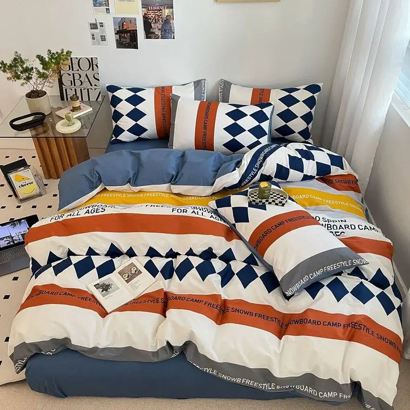 Afralia™ Nordic Cotton Printed Bedding Set for Twin Beds - Ultra Soft & Skin Friendly Home Bedclothes