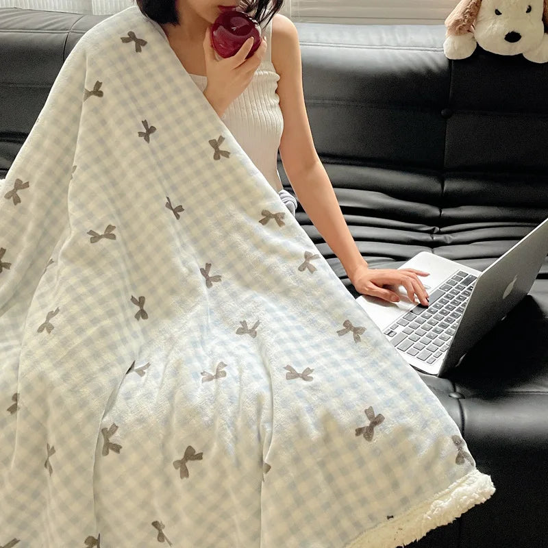 Afralia™ Cozy Fleece Blanket | Multi-Use Office & Home Shawl | Soft & Warm Blanket