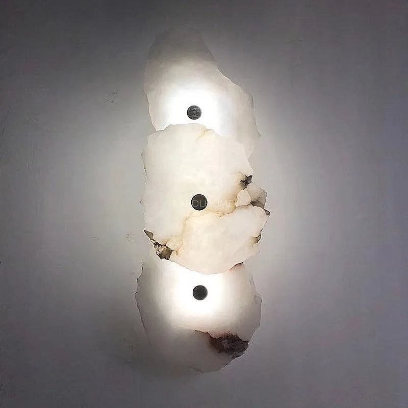 Afralia™ Marble LED Wall Lamp Copper Luxury Lighting Sconce for Living Room Decor