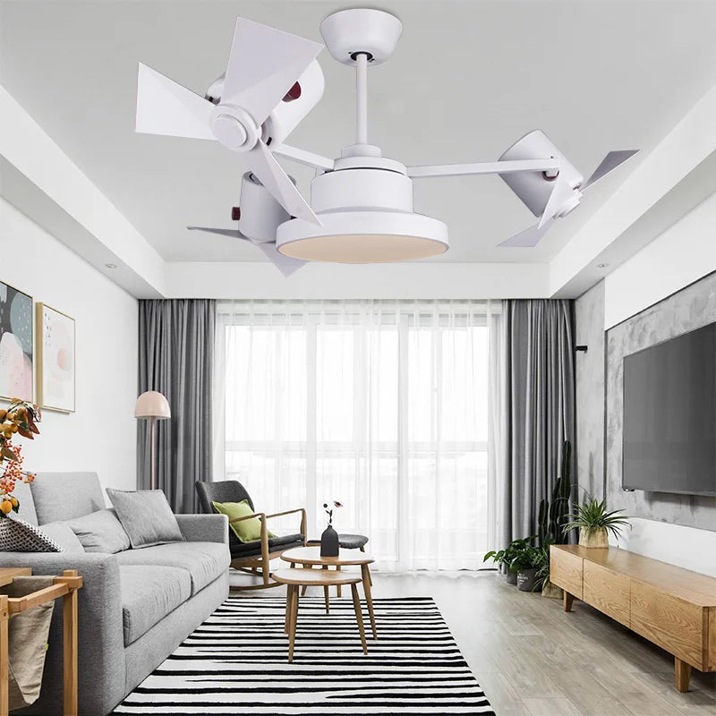 Afralia™ Ceiling Fan Lamp Invisible European Style Bedroom Electric Fan Simple Design