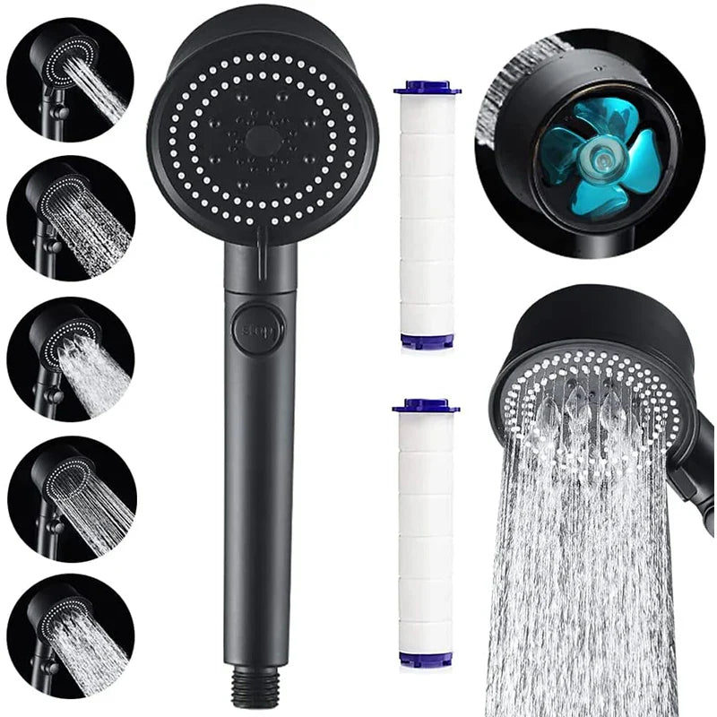 Afralia™ Turbo Shower Head 5 Modes Adjustable Water Saving Bathroom Shower