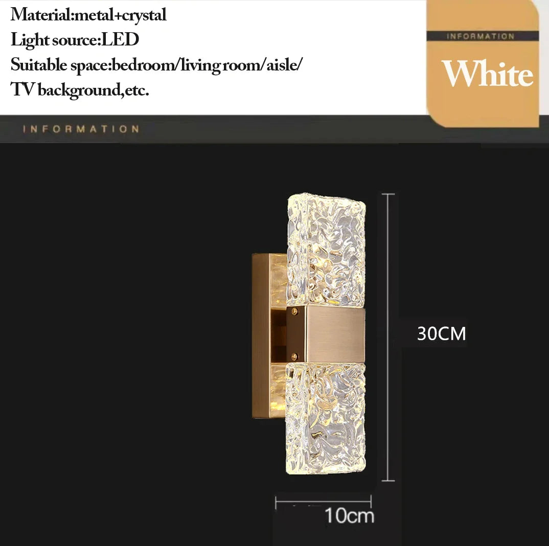 Afralia™ Crystal Nordic LED Wall Lamps | Modern Corrugated Sconces for Home Decor