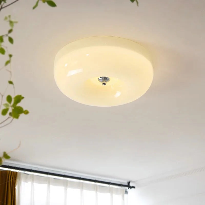 Afralia™ Nordic Minimalist LED Ceiling Light in White/Beige for Home Interior