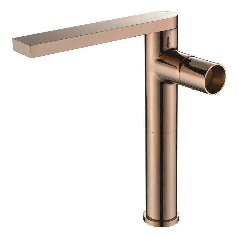 Afralia™ Rose Gold Basin Faucet: Brass Single Handle Bathroom Mixer Tap - Hot & Cold