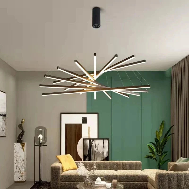 Afralia™ Aluminum Ceiling Chandelier: LED Changeable Shape Stair High-Rise Indoor Lighting