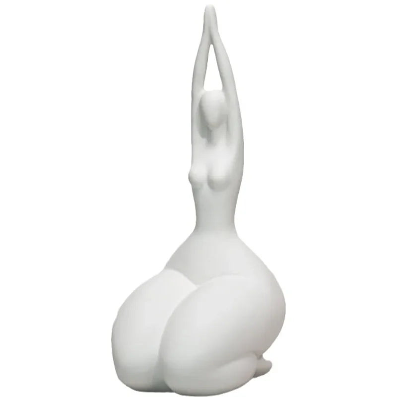 Yoga Woman Sculpture for Nordic Home Decor by Afralia™