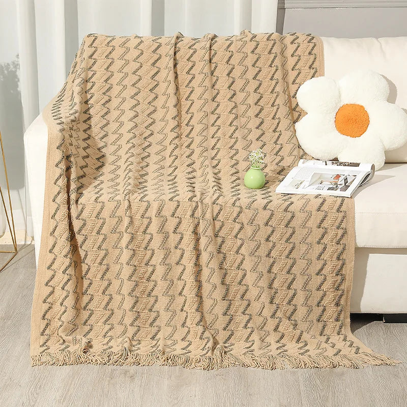 Afralia™ Wave Knit Blanket - Multi-Purpose Travel & Nap Shawl