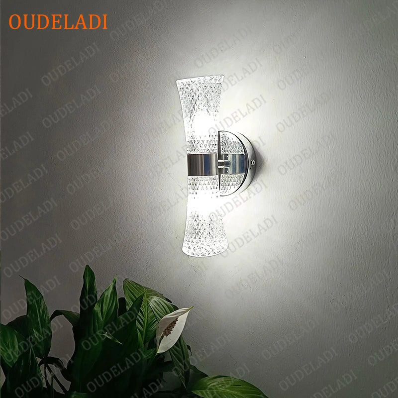 Afralia™ Silver Pipe Acrylic LED Wall Lamp for Stylish Home Decor