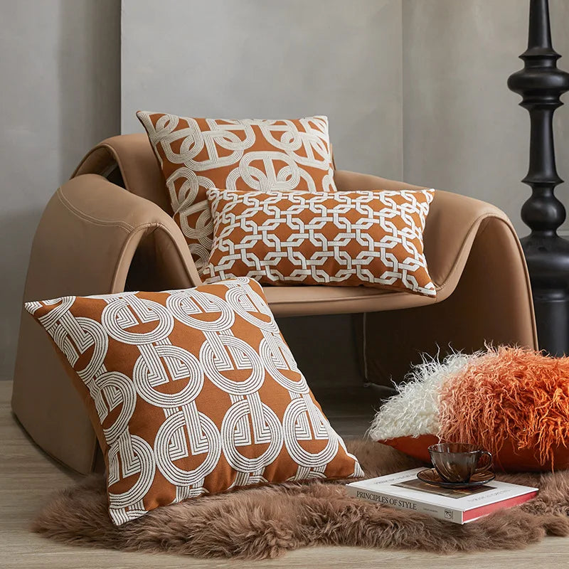 Luxury Geometric Jacquard Pillow Covers by Afralia™ for Stylish Home Decor