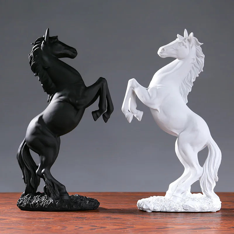 Afralia™ Resin Horse Statue Decorative Ornaments for Home Office Bookend Organization